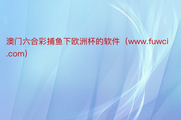 澳门六合彩捕鱼下欧洲杯的软件（www.fuwci.com）