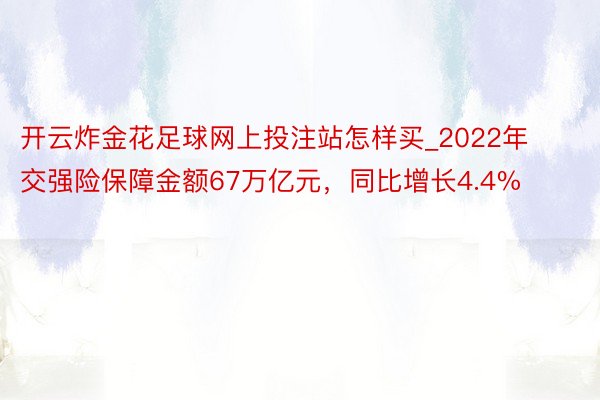 开云炸金花足球网上投注站怎样买_2022年交强险保障金额67万亿元，同比增长4.4%